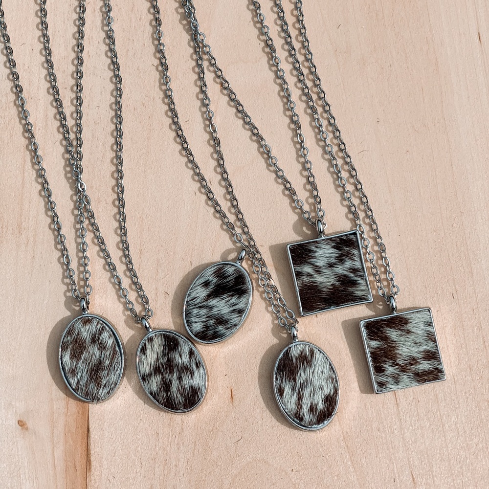 Cowhide necklaces